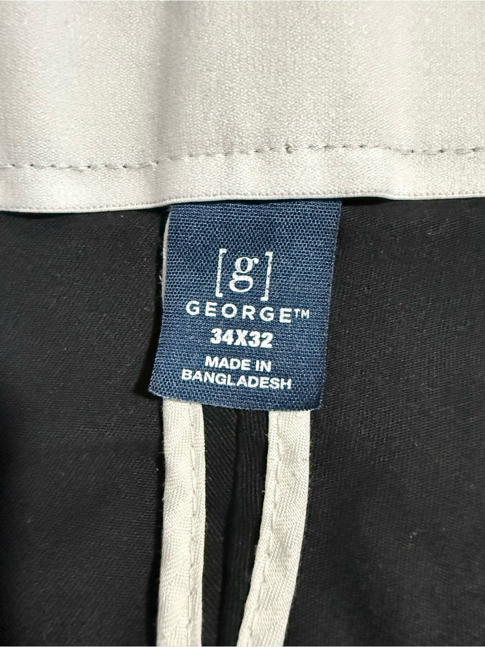 George Men’s Black Flat Front Dress Pants | 34x32 | Classic Business Casual - Picture 5 of 5